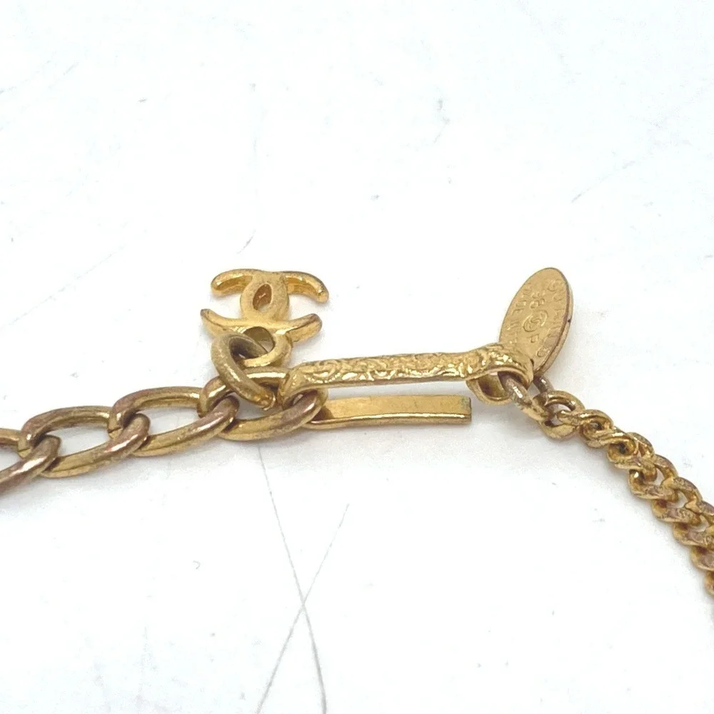 CHANEL Gold Logo Charm Bracelet